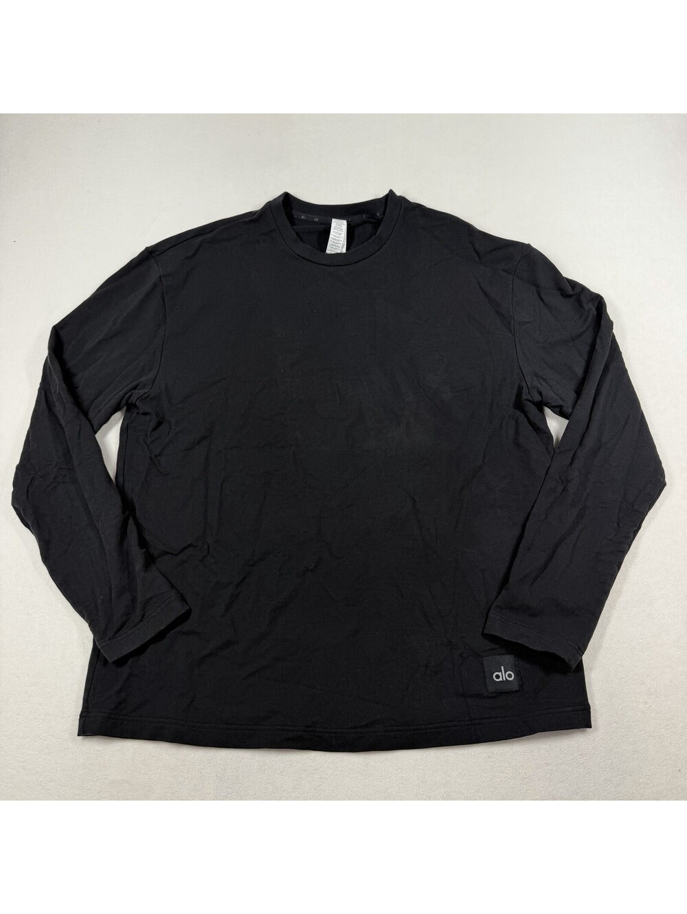 Alo Yoga Double Take Long Sleeve Shirt Mens Large Black Crew Neck M3299R